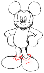 Hoe Teken Je Mickey Mouse Stap 7 (Schoenen)