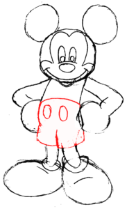 Hoe Teken Je Mickey Mouse Stap 8 (Broek)